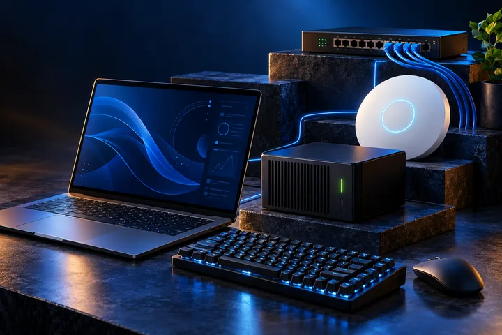 Illustrative business computer and networking equipment